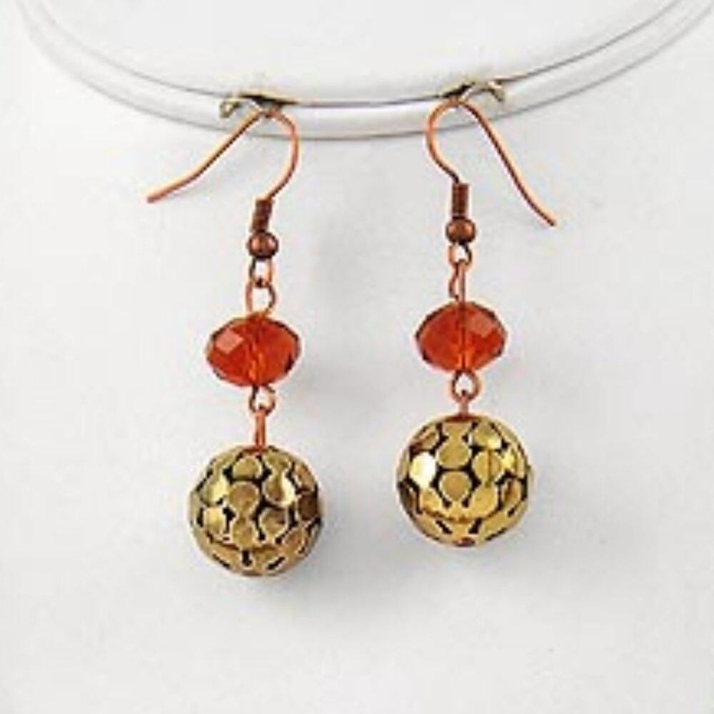 Two Tone Gold & Smoked Topaz Glass Crystal Necklace & Earring Set - Picture 2 of 2